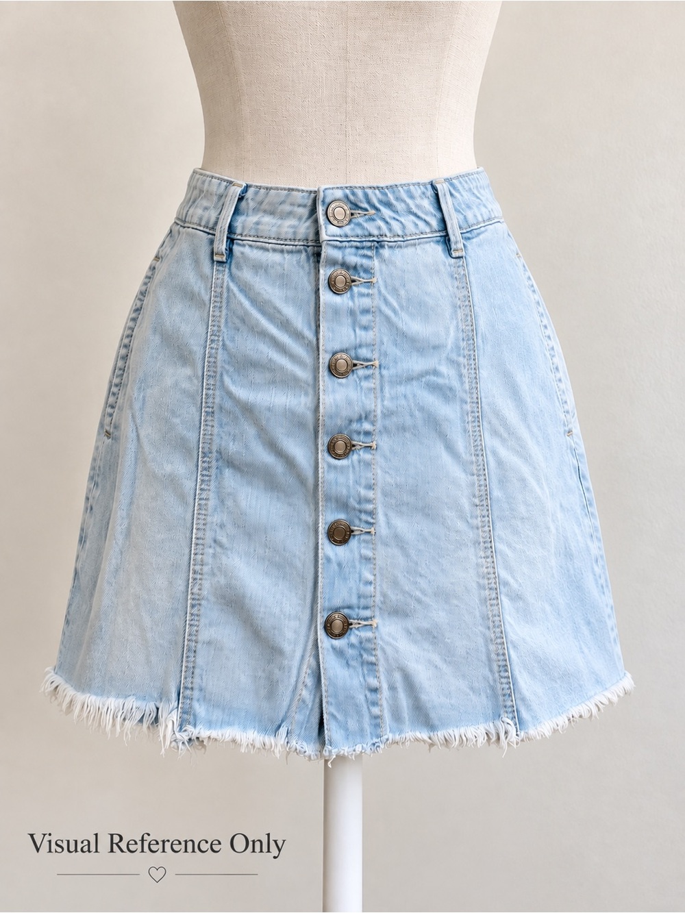 American Eagle Outfitters Light Blue Button-Front Denim Mini Skirt
